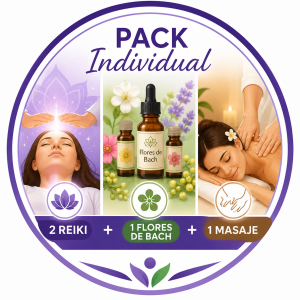 Pack Individual ( 2 Reiki - 1 Flores de Bach - 1 Masaje)